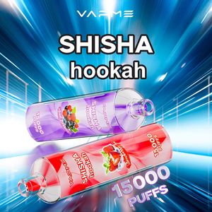 Original VAPME SHISHA narguilé puff15000 12 saveurs 0% 2% 25ML 0.6ohm stylo vape jetable type-c charge cigarettes électroniques