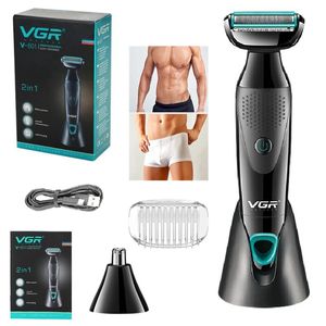 Rasoir électrique rechargeable VGR 2in1 Corps pour hommes à rasage du visage à coiffure de poil à manche à coiffure Machine 240420