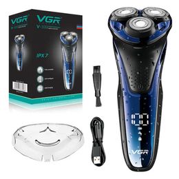 Rasage électrique rotatif à tête flottante VGR d'origine pour les hommes rasage de rasage de rasoir étanche Razor Machine rechargeable 240420