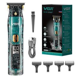 Original VGR cortador de pelo profesional para hombres recortador de barba eléctrico recargable cortador de pelo lavable corte de pelo barbería Kit 240124