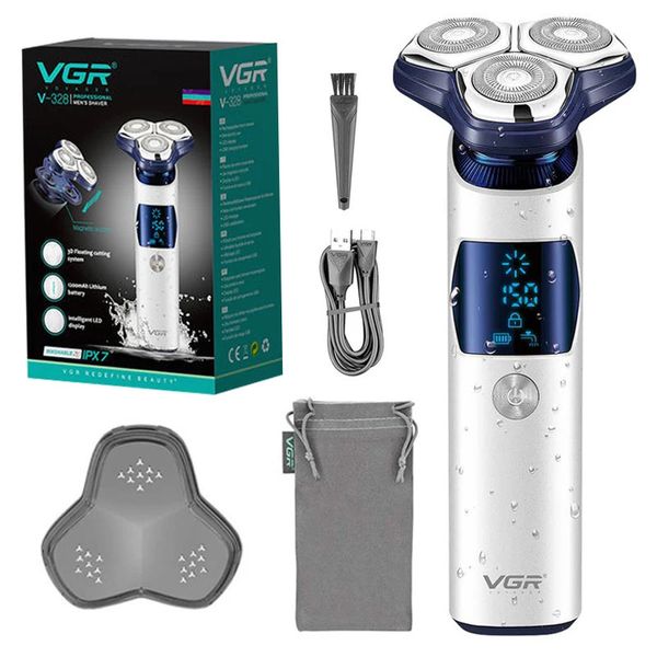 VGR-Afeitadora eléctrica en seco y húmedo Original para hombres, Afeitadora eléctrica recargable para Barba, máquina de afeitar flotante 3D, Lithium240115