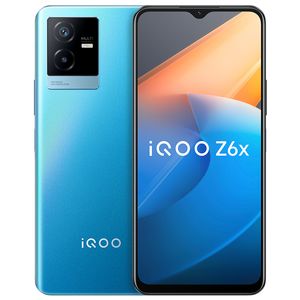 Téléphone portable d'origine Vivo IQOO Z6X 5G 6 Go 8 Go RAM 128 Go 256 Go ROM MTK Dimensity 810 Android 6,58 pouces Écran LCD 50,0MP 6000mAh ID d'empreintes digitales Face Wake Smart Cell Phone