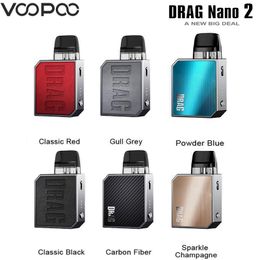 Originele VOOPOO Slepen Nano 2 Kit 800mAh Batterij 20W Vape 2ml 0.8ohm 1.2ohm Cartridge Pods Elektronische Sigaret vaporizer