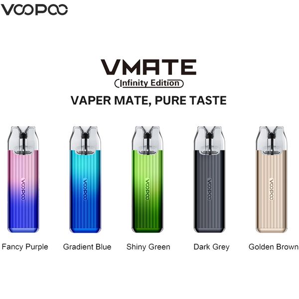 Kit d'origine VOOPOO Vmate Infinity Edition 17W Vape 3 ml 900 mAh Batterie adaptée à la cartouche Vmate V2 0,7 ohm / 1,2 ohm VS V.THRU Pro Pod Vaporisateur E Cigarette