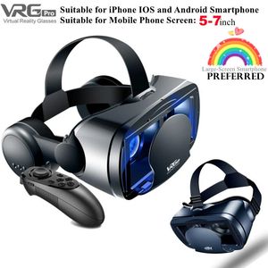 Originele VR Virtual Reality 3D -glazen doos stereo VR Google Cardboard Headset Helmet voor Android Smartphoireless Rocker 240410