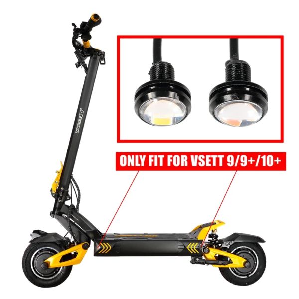 Bombilla LED delantera trasera original Vsett para Vsett 9 9+ 10+ Lámpara de cubierta de scooter eléctrico con corchete de repuesto de macurio de reparto