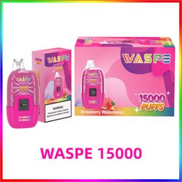 Original WASPE 15000 Puff 15K Puffs Cigarettes électroniques jetables 24 ml Pod prérempli avec batterie rechargeable de 850 mah 0% 2% 3% 5% 10 saveurs WASPE DIGITAL BANG