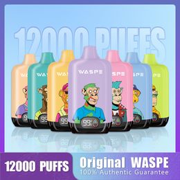 Originele Waspe Digital Box Puff 12000 15000 wegwerp vape pod device puff 12k/15k oplaadbare e sigaret