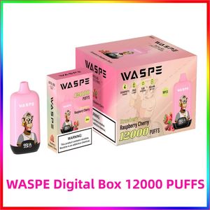 Originele WASPE Digital Box bladerdeeg 12000 Wegwerp Vape Pod-apparaat vapers soezen 12K / 10K Oplaadbare e-sigaret WASPE 12000 BANG 15000 BANG BOX