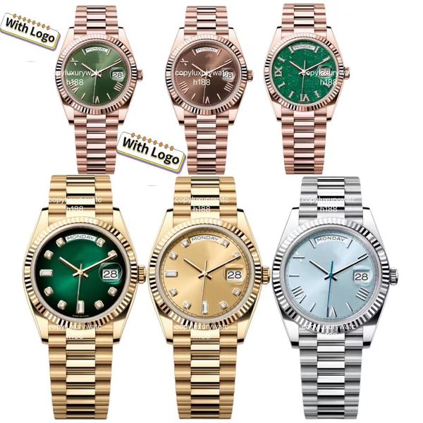 Relojes originales para hombre Relojes de diseño DÍA-FECHA Reloj AAA de alta calidad Relojes de pulsera mecánicos con movimiento automático 41MM 36MM para mujer Dial de Roma Montre impermeable