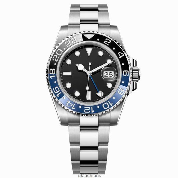 Relojes originales Rolaxs Relojes de lujo para hombre Relojes de diseño Bisel de cerámica de moda de alta calidad Correa mecánica de acero inoxidable Reloj Spin Jubilee GMT HB0O