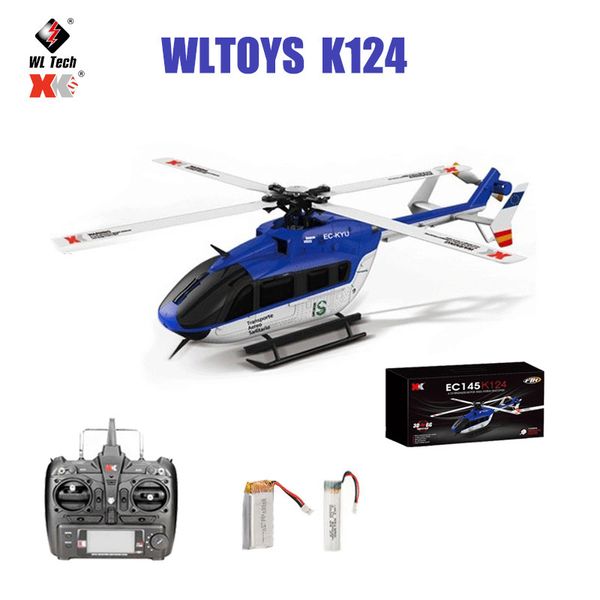 Original WLtoys XK K124 RC Drone 2 4G 6CH 3D 6G Mode Brushless Quadcopter Hélicoptère Télécommande Jouets Pour Enfants Cadeaux 220713