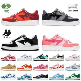 Zapatos para correr SK8 Sta para mujer para hombre Color Camo Combo Rojo Negro Rosa Gris Charol Beige Gamuza Zapatillas deportivas Diseñador Zapatillas de deporte tamaño 36-45