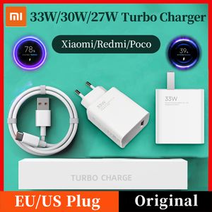 Original Xiaomi Charger 33W EU Fast Turbo Charge 6A Type C Cable For Mi 10 10T Pro Note 10 Lite Redmi K30 Pro Note 9 Pro Max 9S