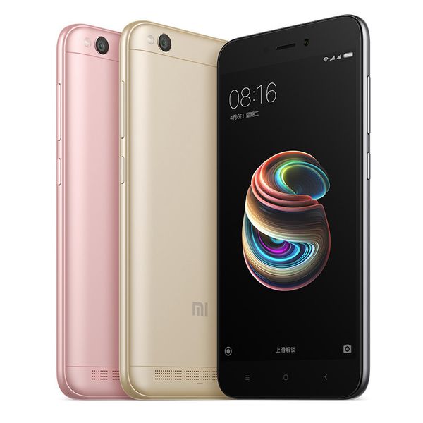 Téléphone portable d'origine Xiaomi Redmi 5A 4G LTE 2 Go de RAM 16 Go de ROM Snapdragon 425 Quad Core Android 5,0 pouces 13,0MP caméra téléphone portable intelligent