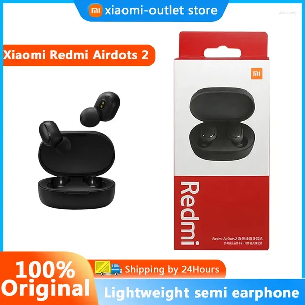 Original Xiaomi Redmi Airdots 2 auriculares Tws inalámbricos Bluetooth auriculares para juegos AI Control Mi auriculares para Drop S