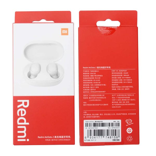 Xiaomi-auriculares inalámbricos Redmi Airdots 2 TWS Mi True, cascos estéreo con graves BT 5,0, intrauditivos para videojuegos