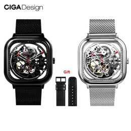 Origineel Xiaomi Youpin CIGA Design Horloge Automatisch Uitholling Mechanisch Horloge Mannelijke Vierkante Mechanische Horloges CYX-C7 3002455277x