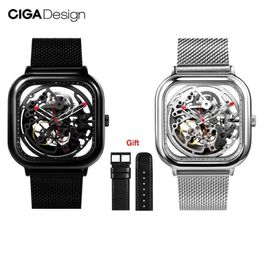 Original Xiaomi Youpin Ciga Design Watch Automatic Hollowing Mechanical Watch Male Square Mechanical Montres Cyx-C7 3002455312Z