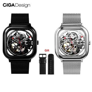 Origineel Xiaomi Youpin Ciga Design Watch Automatisch Hollow Mechanical Watch Male vierkant Mechanische horloges CYX-C7 3002455 188D