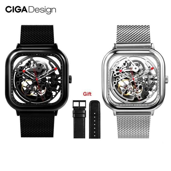 Montre de conception originale Xiaomi Youpin CIGA montre mécanique à creusement automatique montres mécaniques carrées mâles CYX-C7 3002455277x