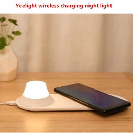 Chargeur sans fil d'origine Xiaomi Youpin Yeelight avec veilleuse LED Attraction magnétique charge rapide pour iPhone Samsung Huawei Xiaomi C7