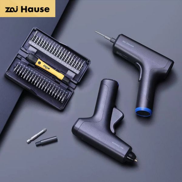 Original Xiaomi Youpin Zai House Juego de destornilladores eléctricos Pistola de pegamento de fusión en caliente Juego de destornilladores de precisión Herramientas de reparación Herramientas de reparación para Smart Ho