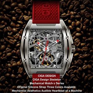 Originele XIAOMIYOUPIN CIGA Horloge Z Serie Horloge Vat Type Dubbelzijdig Automatische Skeleton Mechanische heren Waterdichte Watch258o