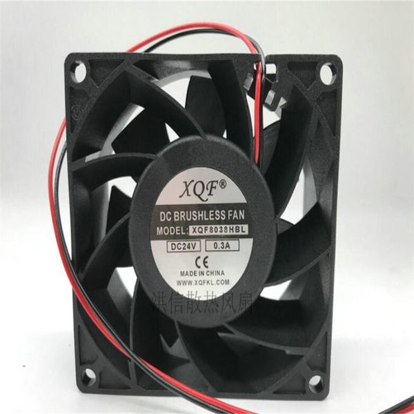 Original XQF 8038 XQF8038HBL 24V 0.3A 8CM ventilador de refrigeración inversor de gran volumen de aire de dos cables