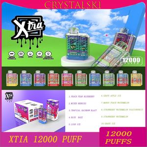 Original Xtia 12000 Puff E Cigarrillo 10 sabores 18 ml Recargable Dispositivo de pluma Vape desechable Pod Fumar Vapes Kit Puff 12000 Puffs 0% 2% 3% 5% 600mAh Batería