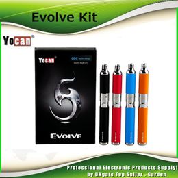 Kit de démarrage d'origine Yocan Evolve 650mah Quartz Dual Coils Kit de vaporisateur de cire 5 couleurs Stylo vape Véritable Ecig Kits DHL Free 2204020