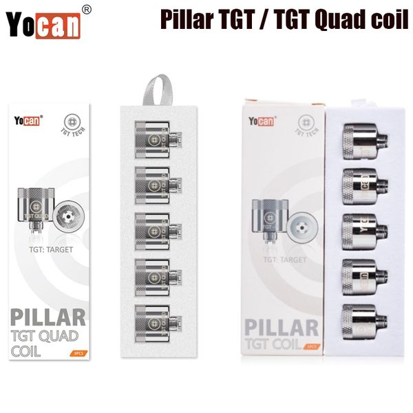 Original Yocan Pillar TGT/TGT Quad Coil XTAL tecnología de bobina para Pillar Smart Erig Kit Vape cigarrillo electrónico 5 unids/pack