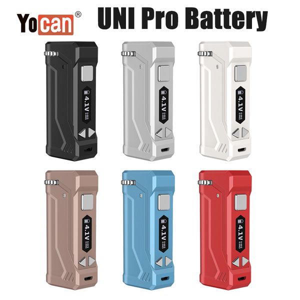 Batterie d'origine Yocan UNI Pro Vape préchauffage 650 mAh Batteries tension réglable Mod E Cigs stylo pour cartouches à fil 510