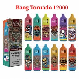 Originale Bang Tornado 12000 Puffs 12K Set Grande Vaporizzatore Monouso Vape Bobina Di Rete Per Sigaretta Elettonica Lampada A LED Batteria Ricaricabile 0%2%3%5%.