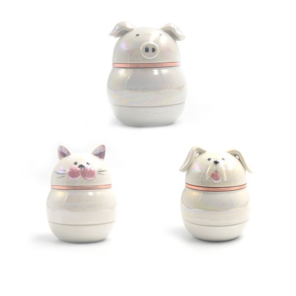 Originality Pet Pig Cat Dog Broyeur en céramique en alliage de zinc éblouissant 4 couches 63MM pour accessoires de fumer d'herbes sèches concasseur en métal avec boîte-cadeau au détail