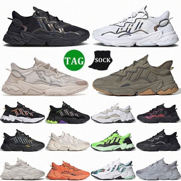 Annonces originales Trace Cargo Chaussures originales Ozweego Triple Cloud Hommes Femmes Blanc Noir Iridescent Pale Nude Plate-forme en cuir Legacy Green Grey Running SH p9YK #