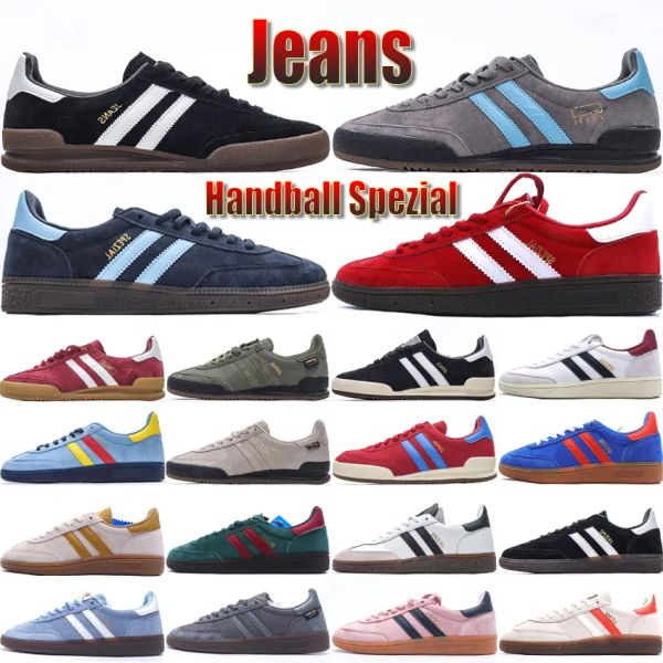 Originals Handball Spezialjean Casual Chores pour hommes Femmes Designer Core Black Navy Gum Chalk Blanc Blanc Light Blue Platform Sneakers Outdoor Chaussure de course