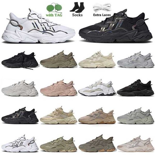 Originals Ozweegos Hommes Femmes Chaussures de course DHgate Triple S Noir Blanc Iridescent Trace Cargo Bliss Ash Pearl Chalk Pearl Chanvre Annonces Ozweego Runner Casual Traine KSH7
