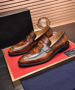 [Orignal Box] Luxe Nieuwe Heren Zakelijke Pak Lederen Tops Formele Slip-on Heren Modus Trouwjurk Modieuze Schoenen Maat 38-45