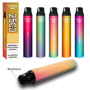 Oringnal Poco Max 2500 Puffs Jetable Vape Pen Eletronic Cigarette 1250MAH 7.5ML 10 Couleur Dispositif VS Bang xxl Cartouche E cigrette
