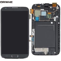 OriWhiz 100% Echt Samsung Galaxy Note 2 N7100 Black LCD-scherm Touch Digitizer Frame met gratis reparatiehulpmiddelen