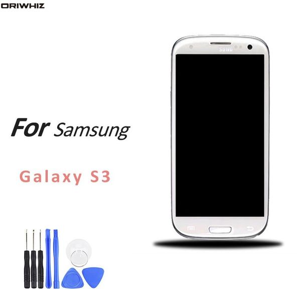 ORIWHIZ nouveau pour Samsung Galaxy S3 i9300 i9305 remplacement d'écran de numériseur d'affichage à cristaux liquides avec assemblage de cadre avec des outils de réparation gratuits