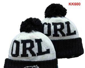 Orl Beanie North American Basketball Team Side Patch Winter Wool Sport Gebreide hoed Skull Caps