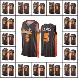 Orlando Magic''Bol Bol Hassani Gravett Almirante Schofield Jonathan Isaac Mohamed Bamba Custom City Antracita Edición 2022 75.o Diamond Badge Jersey