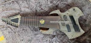 Orms Djent Jared Dines 18 cordes monstruosité Burl Maple Top gris guitare basse électrique acajou xylophone corps palissandre touche 6 cordes matériel noir