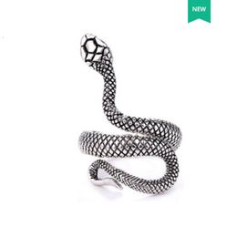 Ornements Anneau de serpent rétro européen et américain Ouverture pour hommes et femmes Petit anneau de serpent à enroulement simple Accessoires de personnalité