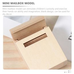 Ornements House Mini Boîte aux lettres vierge miniature Bois Moises Minatures Modèles en bois