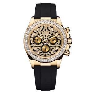 OROLOD Diamond Watch Mens Relojes mecánicos automáticos de 41 mm Calendario 904L Bisel de diamante de acero inoxidable Reloj luminoso de oro luminoso Montre de Luxe