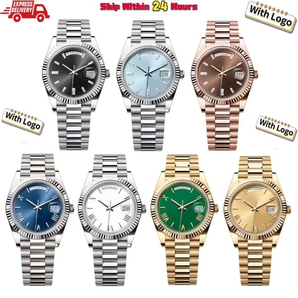 Orologio Reloj de pulsera con diamantes de alta calidad Reloj mecánico automático para hombre 36/41 mm Bisel de diamantes de acero inoxidable completo Reloj de oro luminoso resistente al agua montre de luxe