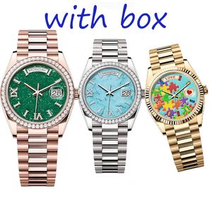 Orologio heren automatisch mechanisch uurwerk horloges 36 / 41MM volledig roestvrij staal diamanten horloge voor mannen Super lichtgevende waterdichte horloges jason007
